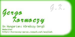 gergo kormoczy business card